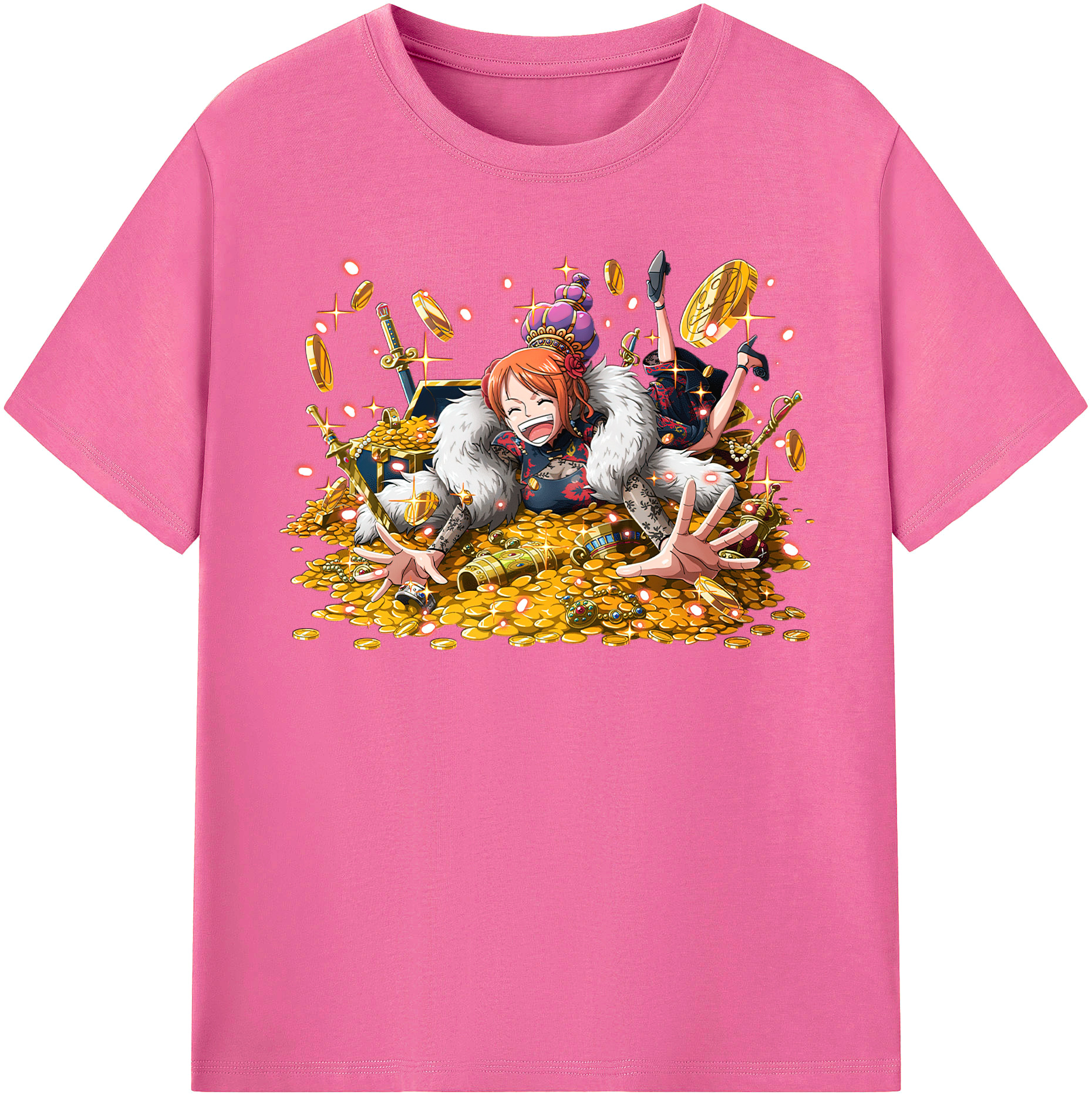 （画像用） ワンピース ナミ ONE PIECE Nami レディースカジュアルプリントTシャツ（綿100％）